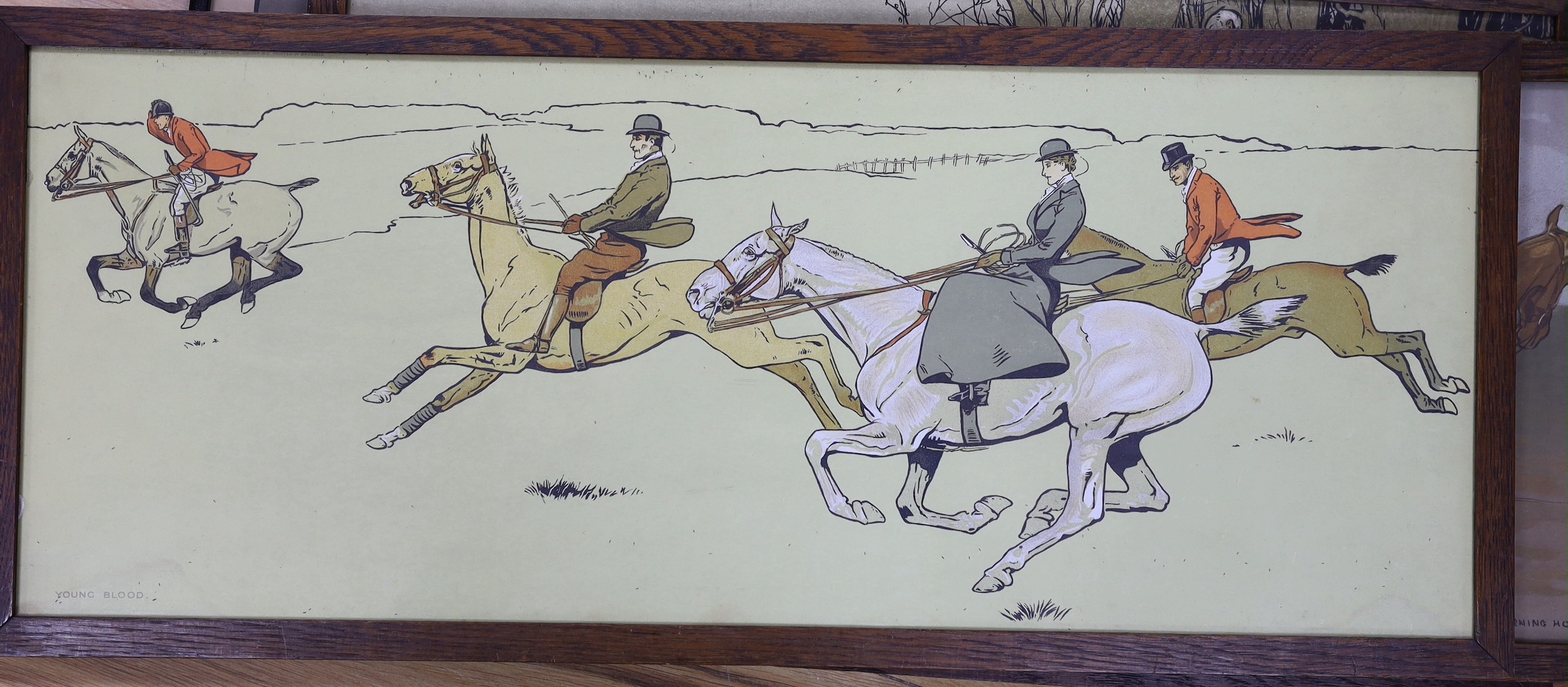 Cecil Aldin and Lionel Edwards, seven assorted colour prints, Hunting and coaching scenes, largest 27 x 69cm